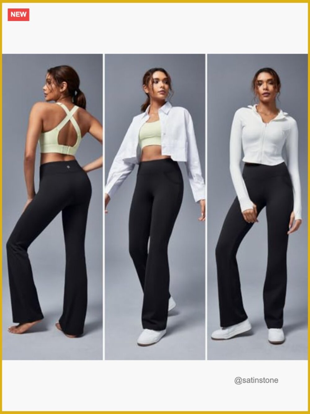 High Waisted Bootcut Yoga Pants with Pockets Stretchy Work Pants - Picture 6 of 7